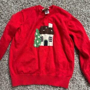 The Beaufort Bonnet Company Red Sweater with House Design
